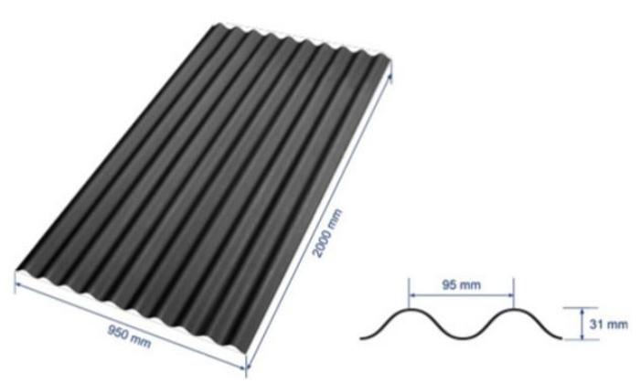 Corrugated Bitumen Roofing Sheet (Coloured)